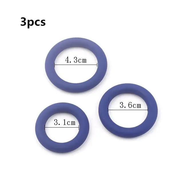 3Pcs Penis Ring Set Silicone Cock Rings Ejaculation Delay Cockring Sex Toys For Men Adult Product Dick Lock Erection Sexy Shop