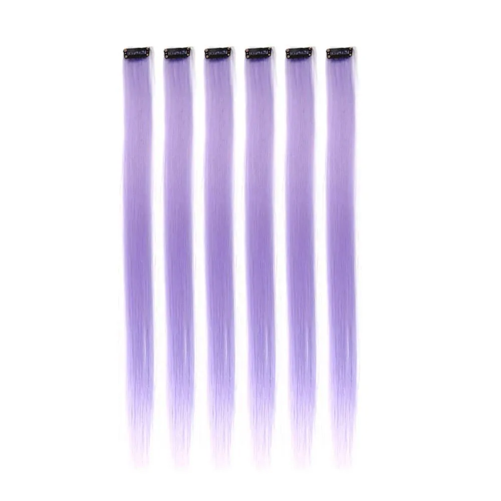 22Inches 6Pce/Set Y2K Style Multicolor Synthetic Straight Hair Gorgeous Pink Highlights Clip In Extensions For Party Cosplay — image 10