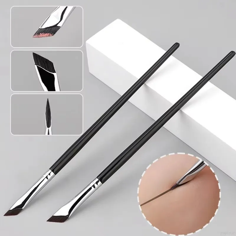 1-16pcs Upgrade Blade Eyeliner Brush Ultra Thin Fine Angle Flat Eyebrow Brush Liner Brow Place Makeup Brush Precise Detail Brush