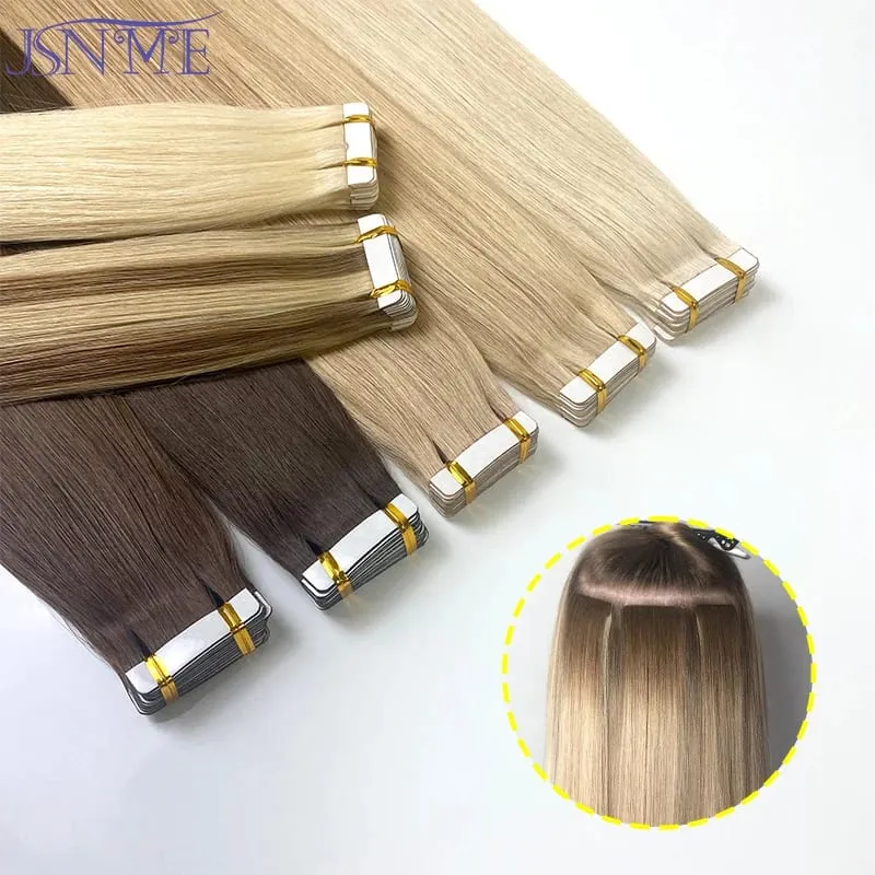 High Quality Tape In Hair Extension Invisible 100% Real Human Hair Straight Tape Ins Brown Blonde 2.5g/pcs 16-22 Inch — image 2