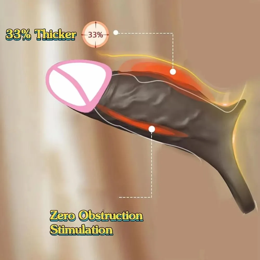 Silicone Condoms For Men Dick Delay Ejaculation Sex Toys Penis Enhancer Extender Reusable Condom Sexmachine Male Maturbator — image 3