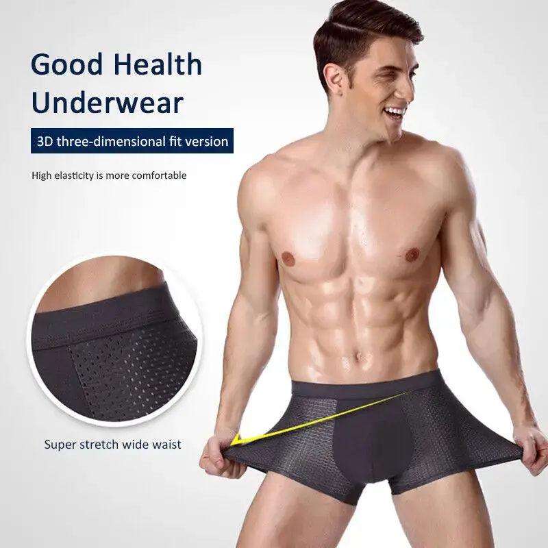 Men Breathable Ice Silk Mesh Men's Soft Breathable Underwear With Moisture-wicking Technology U Design For Comfort — image 6