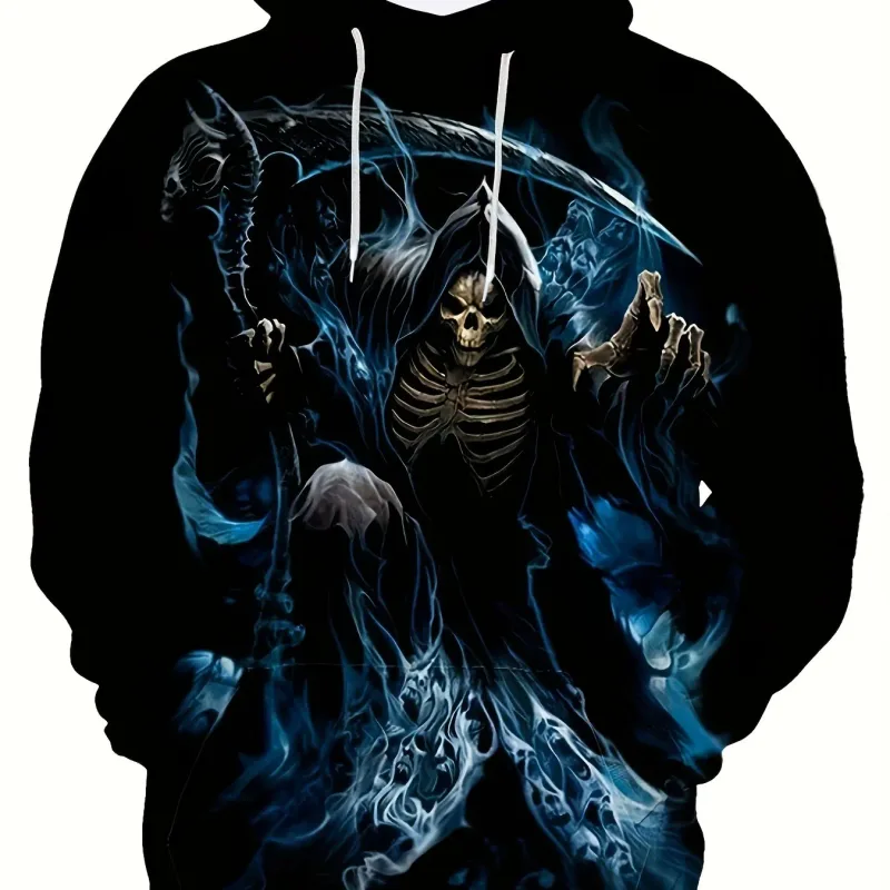 Men's Hoodie 3D Printed Skull sweatshirts outdoors Pullover clothing Daily Fashion Autumn Long Sleeve Hoodies for Men — image 2
