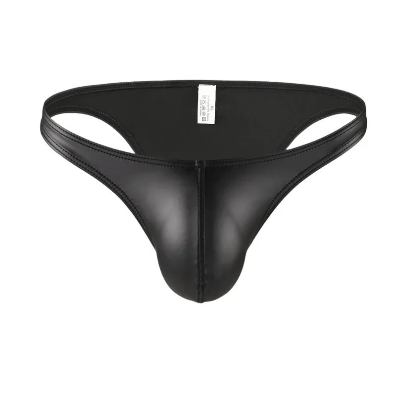 Cuecas de biquíni de couro falso masculino cuecas u bolsa sexy deslizamentos para homens lingerie de alta qualidade cuecas calzoncillos calcinha masculina — image 3