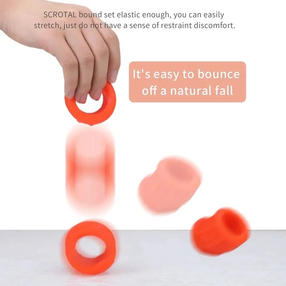 Male Penis Lock Cockring Testis Bondage Erection Ball Ring Delay Ejaculation Reusable Enlargement Ball Stretcher Sex Toy for Man — image 4