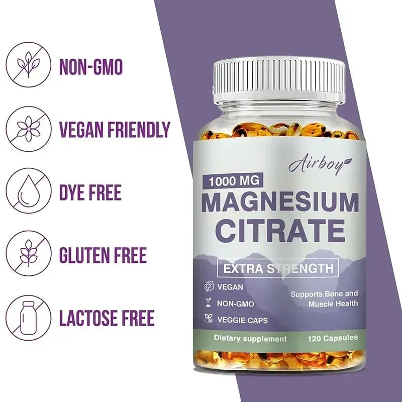 Magnesium Citrate - Supplement for Stress Relaxation Bone Sleep Heart Health Nerve Muscle & MetabolismSupplementsSupplemen — image 5