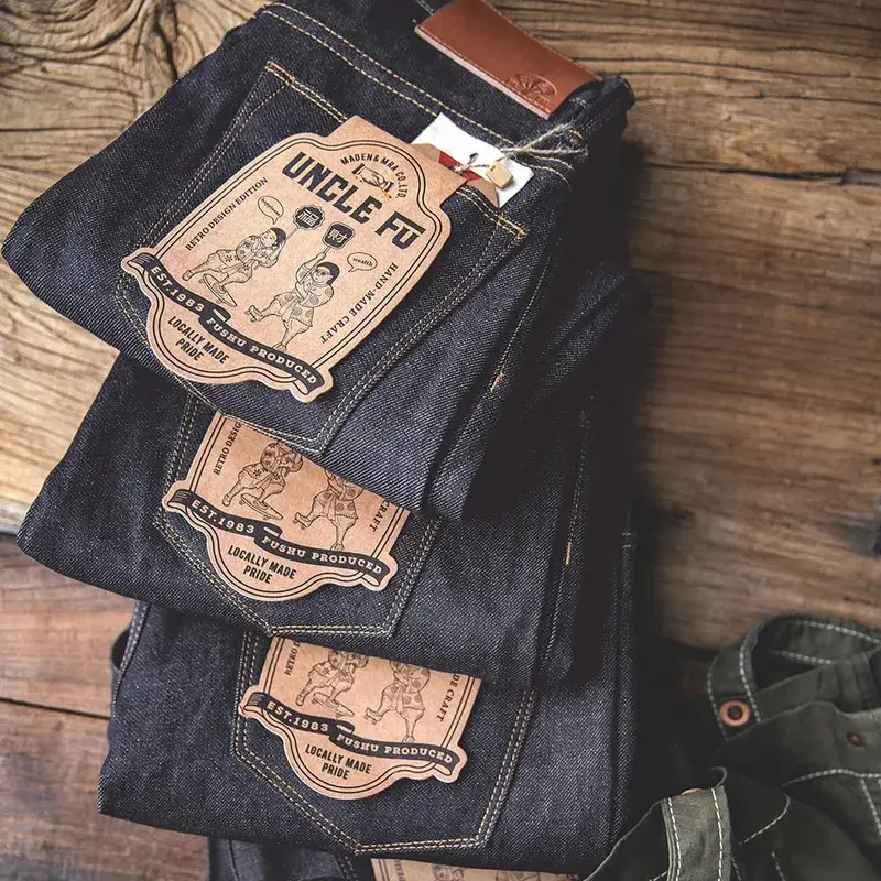 Maden Retro 11.6oz Cotton Selvedge Raw Denim Jeans Tapered Regular Fit Jeans with Zipper Fly High Quality Versatile Men's Pants — image 6