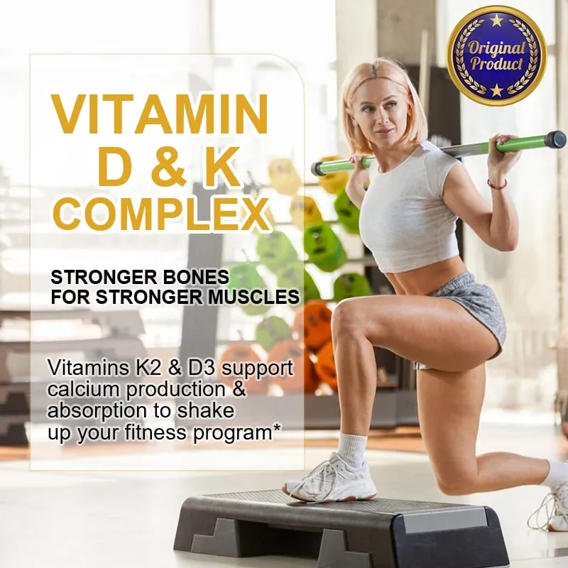 Vitamin D3+K2 5000 IU 300 MCG Vitamins Capsules | Non-GMO Vegan Nutural Gluten-free | Health Supplement