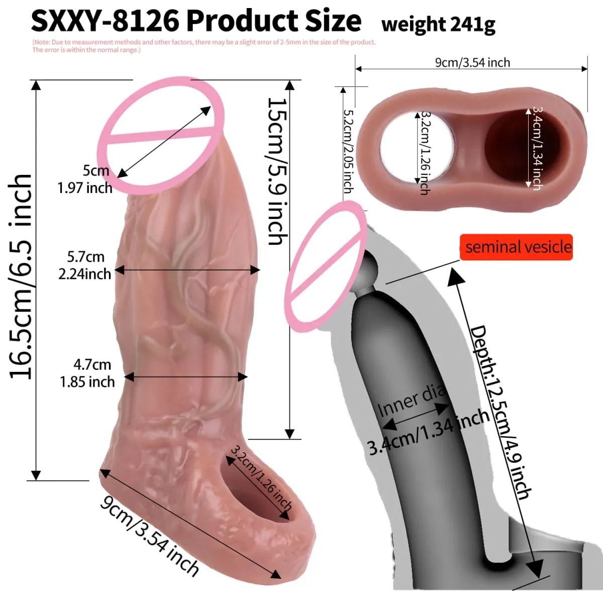 Close Head Realistische Penishülle Sexspielzeug für Männer Verzögerung der Ejakulation Dick Extender für Paare Sex Vergnügen Sexshop — image 2