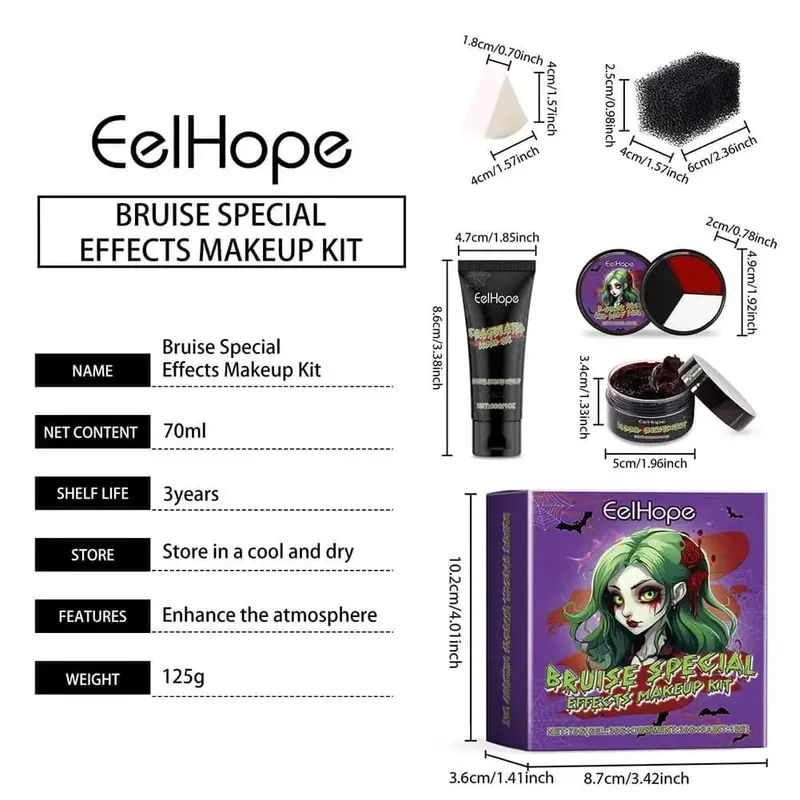 Halloween cosplay makeup bruise wound imitation set High Concealer Face Paint for Halloween Goth Makeup