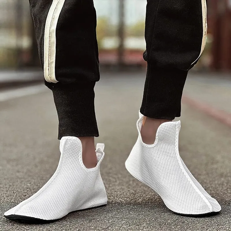 White Sneakers Men Casual High Top Shoes Comfortable Breathable Outdoor Sports Shoes Non Slip Lightweight Walking Shoes — image 5