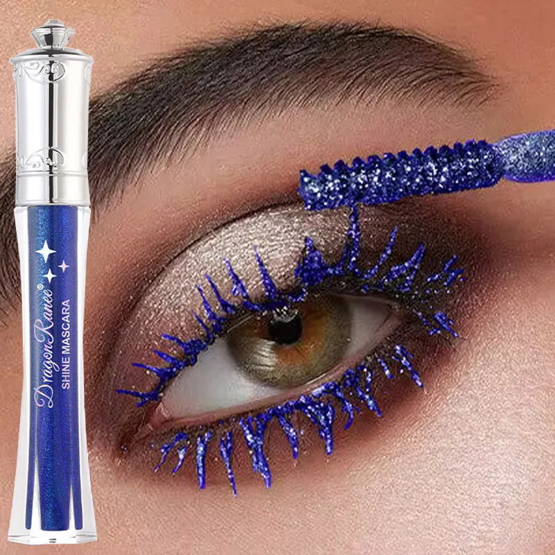 Shiny Diamond Colorful Mascara Blue Glitter Sparkling Waterproof Mascara Beauty Eyelashes Extension Quick Dry Shimmer Eye Makeup — image 2