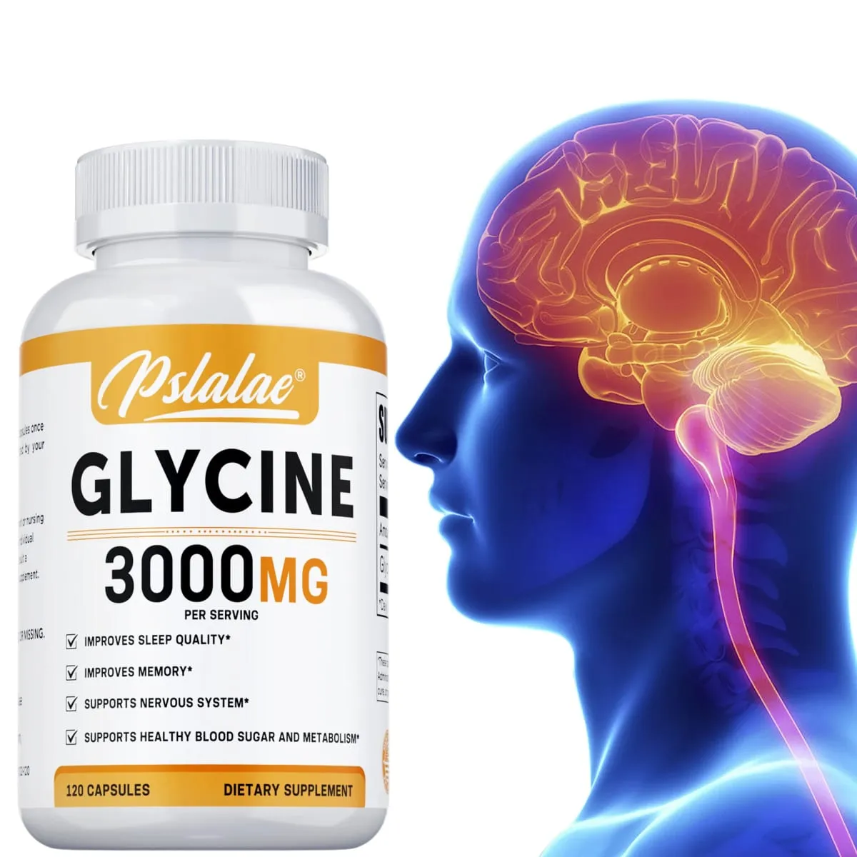 Glycine Supplement - Promotes Restful Sleep and Relaxation Muscle Bone Joint Brain and Heart Health Vegan — image 2