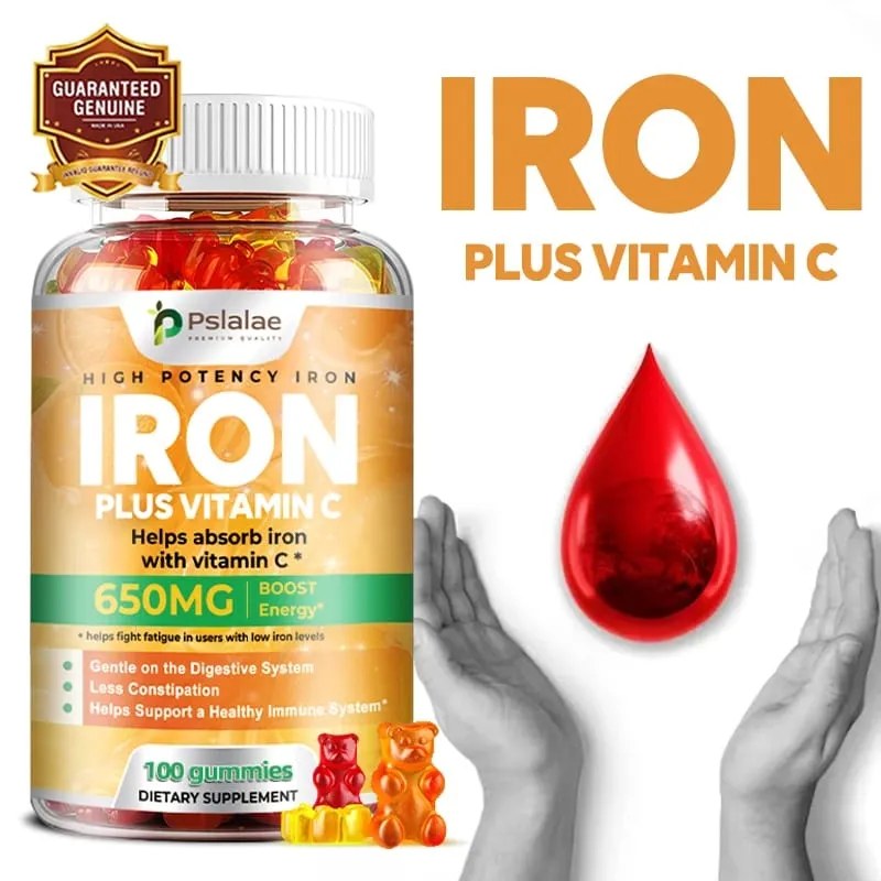 Iron Gummies 650 Mg - Supports Red Blood Cell Production Promotes Absorption Relieves Fatigue Improves Energy Gluten-free — image 1