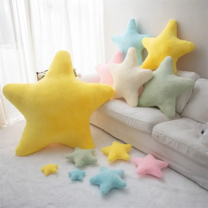 Zacht pluche stervormig kussen Decoratief schattig bedkussen voor kinderslaapkamer Woonkamer - Pluche sierkussen — image 1