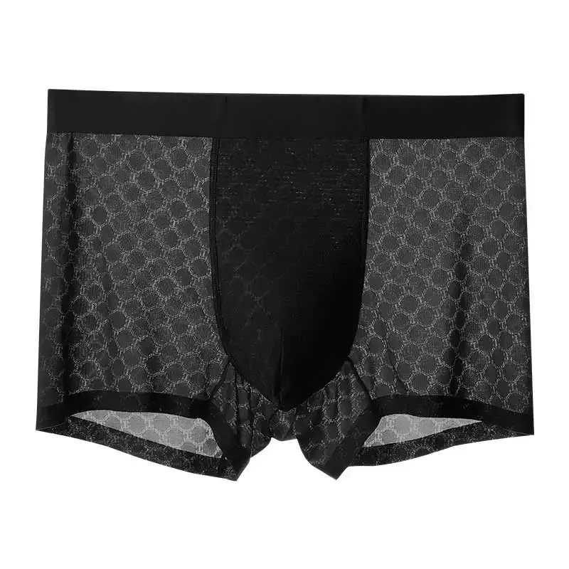 Ice Silk Underwear Men's Boxer Briefs Summer Thin Breathable Boxer Briefs Seamless Boxer Briefs Boys Shorts
