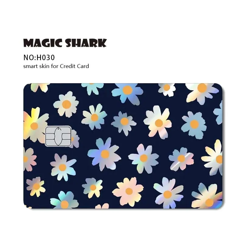 Magic Shark Skull Panda Hunter Broke Blue Eyes Dragon Laser Holographic Sticker Cover Film Skin for Credit Bank Debit Card — image 14