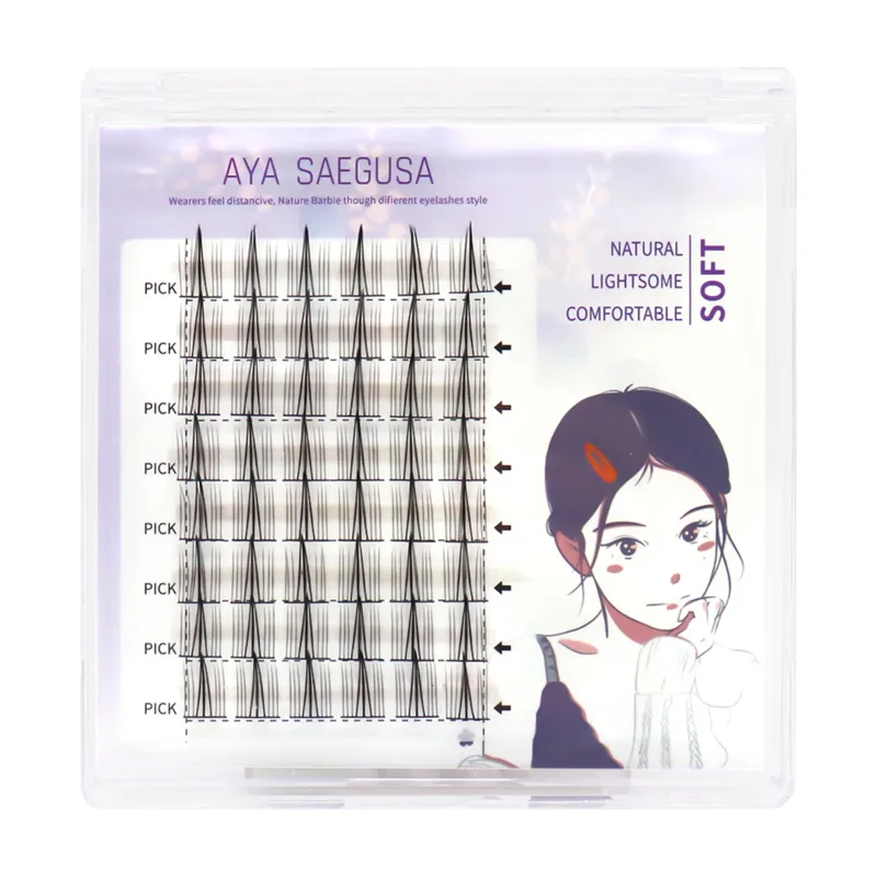 Korean U Shaped Individual Lashes Cluster Segmentation Natural Wispy Soft V Shaped Lash Extension Comic Eye Lashes