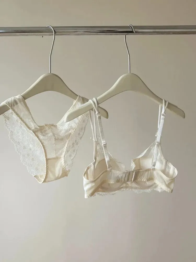 Conjunto de lencería Sexy para mujer, sujetador reductor de estilo francés, soporte para pechos grandes, Media Copa, aros suaves, sujetadores finos cómodos antiflacidez — image 2