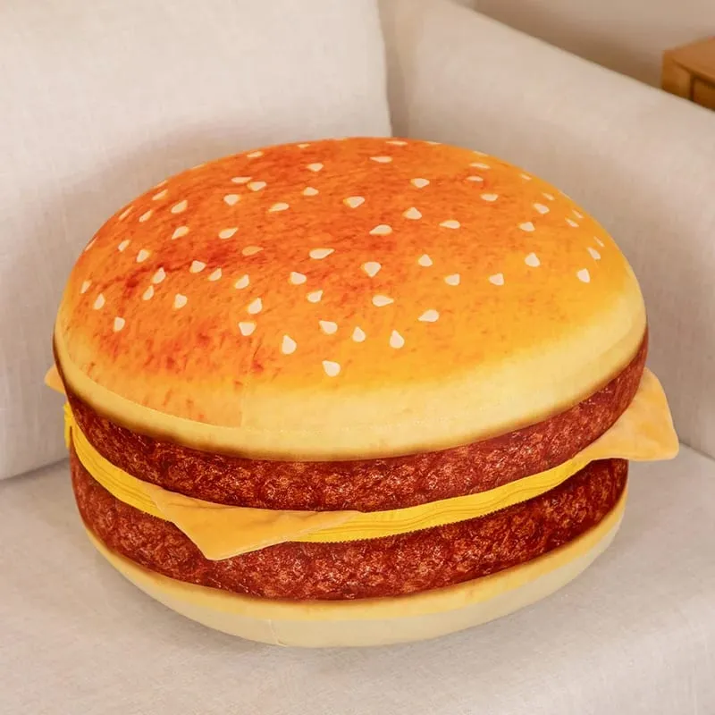 40CM Simulation Plush Bread Hamburger Pillow Lazy Sofa Turn To Seat Cushion Stuffed Food Cute Toys Home Decor Kids Birthday Gift — image 7
