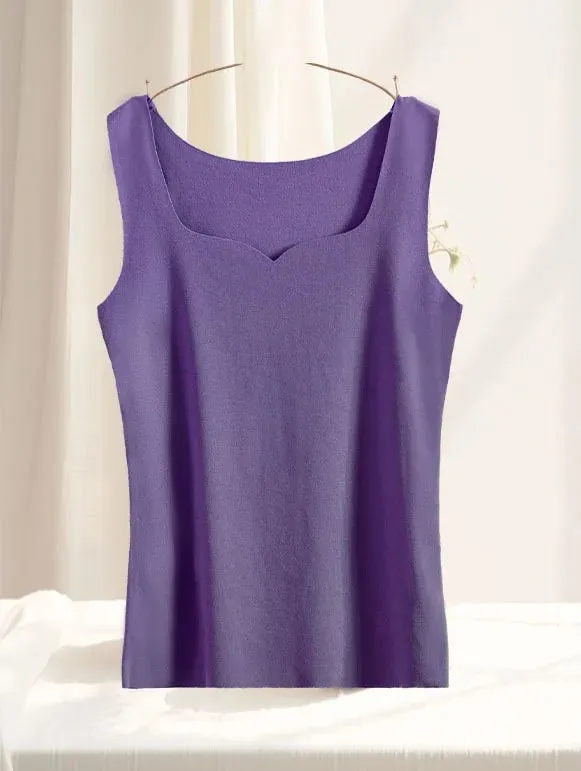 1pcs Women Thermal Tops Girls Traceless Solid Color Vest Base Layer Warm Tank Top Autumn Winter Female Sexy Slim Camisole — image 14