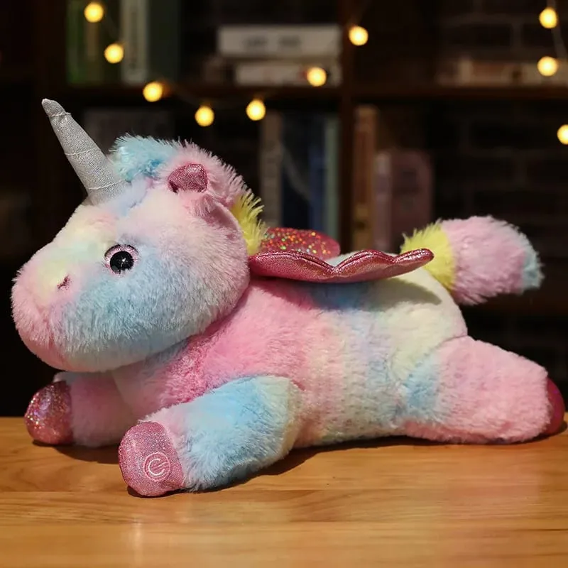 38cm creative Toy Luminous Pillow Soft Stuffed Plush Glowing Unicorn Cushion Led Light Toys Gift For Kids Children Girls