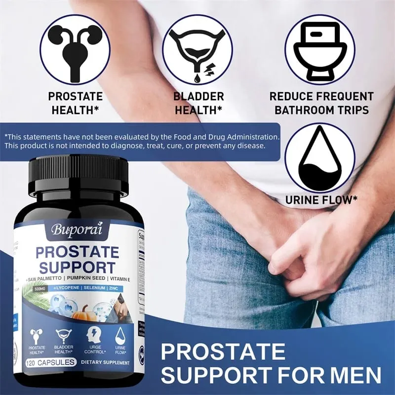 Prostate Support - Promotes Prostate and Urinary Tract Health Reduces Urination Frequency Improves Immunity Non-GMO
