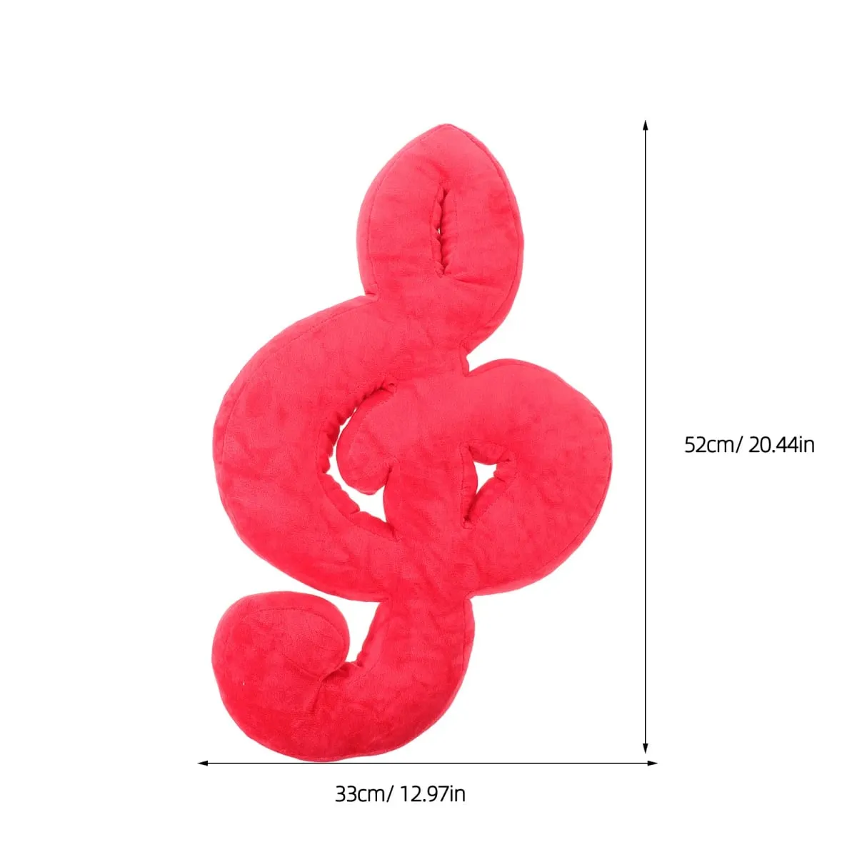 Musical Note Shaped Pillow Cozy Supportive Aesthetic Throw Cushion for Couch Sofa Bed Chair Workspace 20.44x12.97x3.14 Inch Red