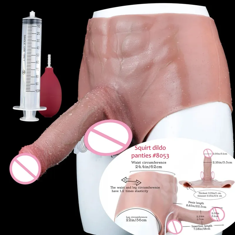 Sort nøgen strop stor realistisk udløsning dildo silikone sprøjtende trusser med simuleret solid penis sexlegetøj til kvinder