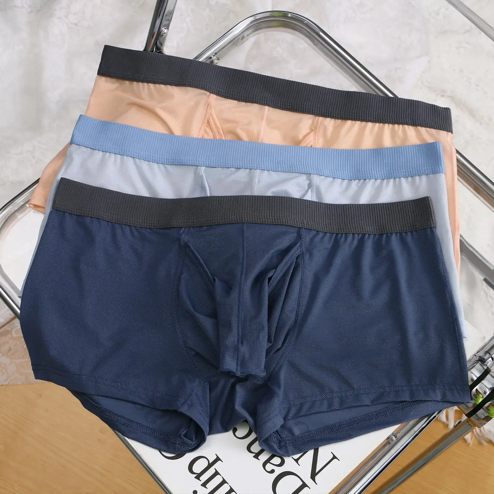 Underwear Sexy Men Boxers Man Elephant Nose Underpants Men's Panties Ice Silk U Convex Long Bulge Pouch Boxershorts — image 12
