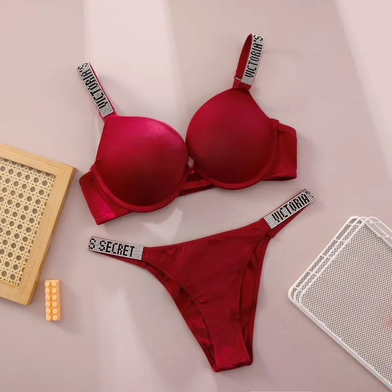 Ny Push Up Shapewear Justerbar, polstret, samlet V-blonde lingerisæt BH og trusse Sexet BH og trussesæt til kvinder Komfortabel — image 10