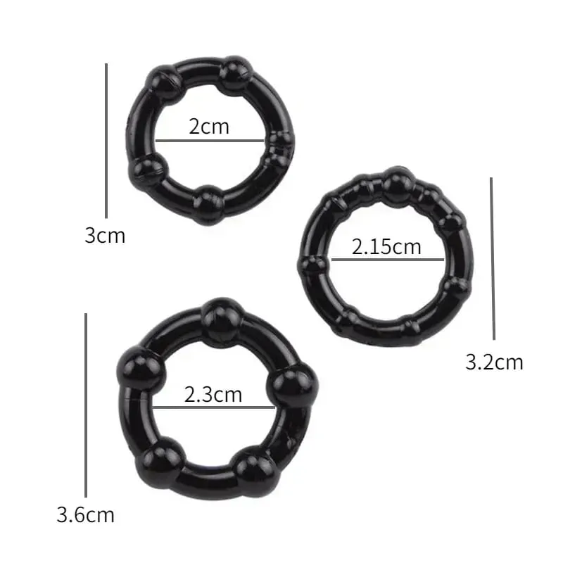3pcs/set Penis Ring Enhance Dick Erection Delayed Ejaculation Cock Enlargement Lasting Semen Lock Ring Adult Sex Toys — image 7