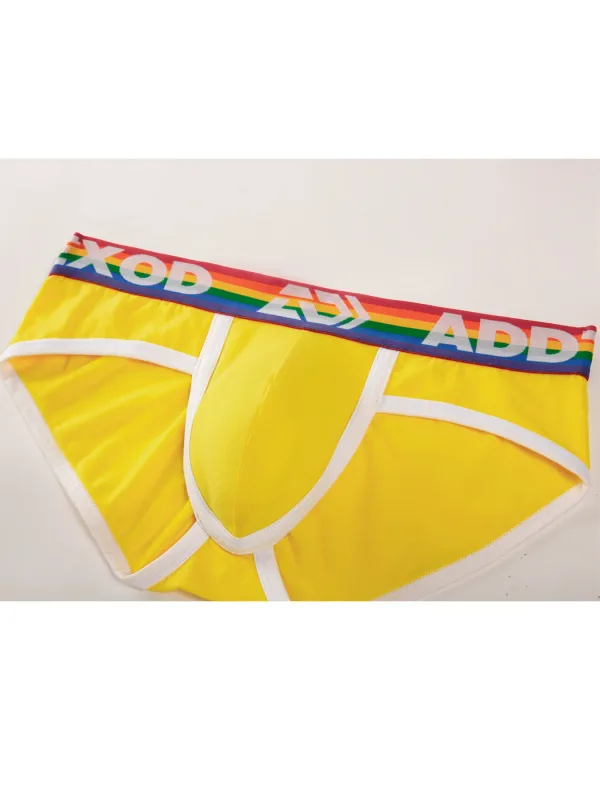 Sexy Men Underwear Rainbow Belt Multi Colored Youth Low Waist U Convex Pouch Brief Teenager Cotton Breathable Comfortable Bikini — image 30