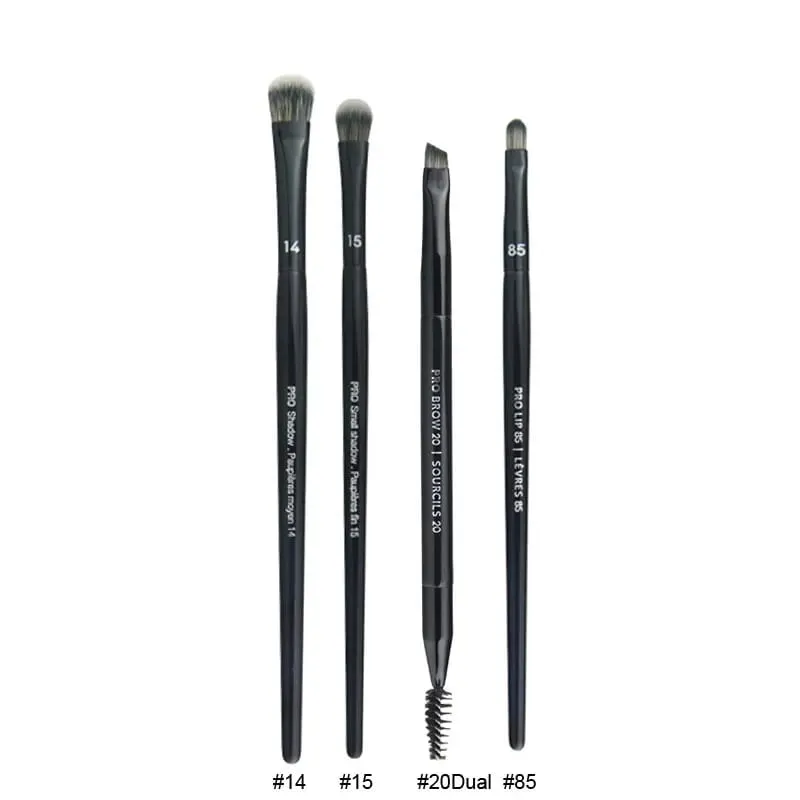 4pcs/set Pro Black Eye Shadow Makeup Brushes Lip Brow Precision Concealer Blending Synthetic hair Smudge Highlight Make Up Brush — image 12
