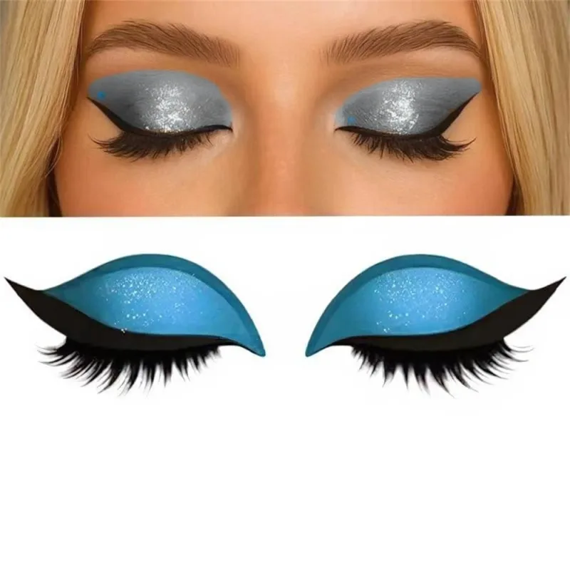 Reusable 1 Pair Lazy Eye Shadow Eyelash Patch 2-In-1 Eye Makeup Sticker With False Lashes & Shadow Waterproof Cosmetic Tools