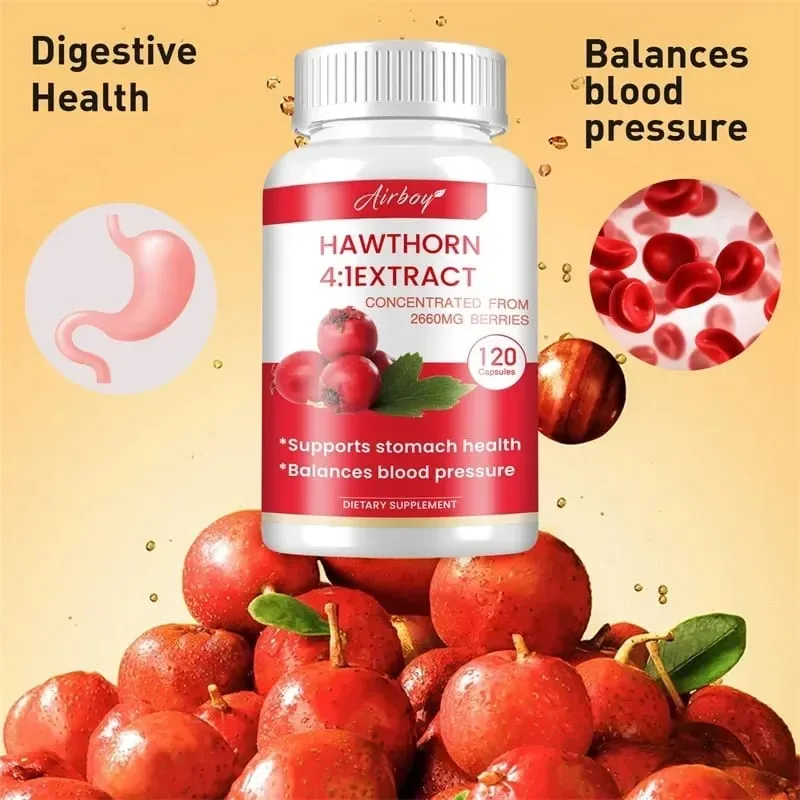 Hawthorn Berry Extract Capsule - Supports Digestive Health Promotes Energy Production Blood Circulation and Boosts Immunity — image 3