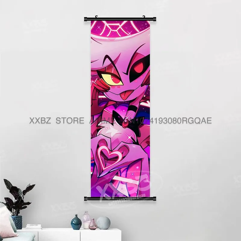Simple Black Comedy Hazbin Hotel Home Decoration Hanging Painting Cartoon Wall Artwork Scrolls Picture Room Canvas Print Posters — image 22