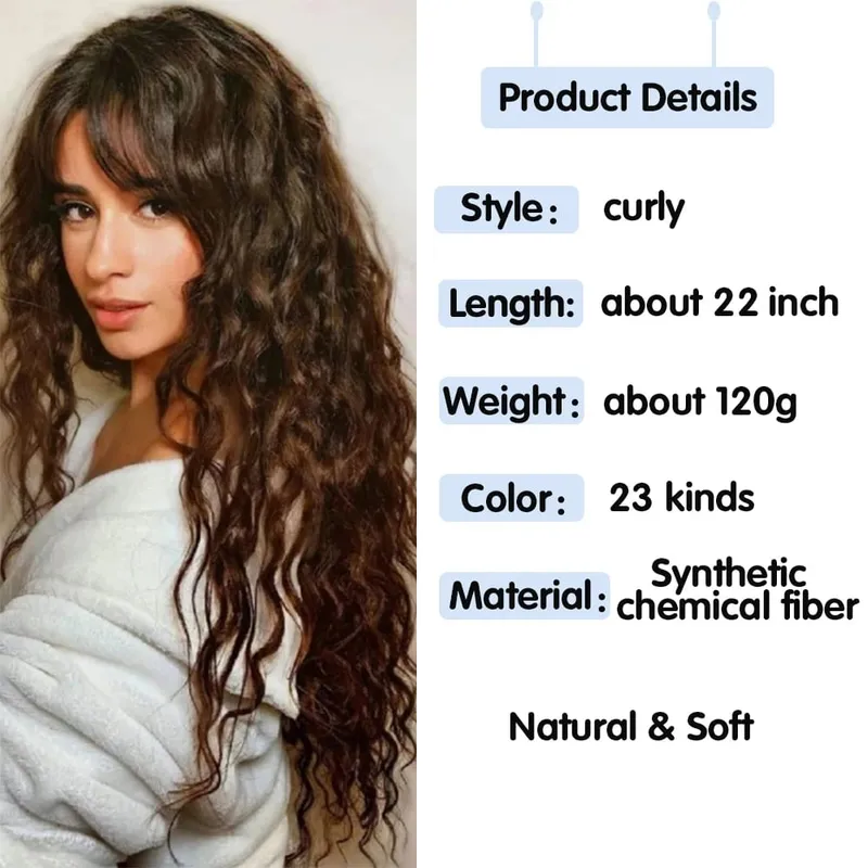 Synthetic One Piece 5clips Long Curly Clips in Hair Extension Hair Water Wave Blonde Black 24" For Women Hairpieces — image 7