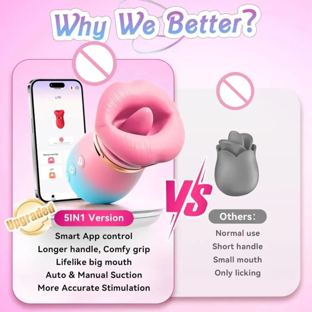 APP Control Sací Vibrátor Olizování jazyka Odsávačka Žena Orální Klitoris Stimulátor bradavek Vibrační vakuum Sexuální hračky pro páry — image 4