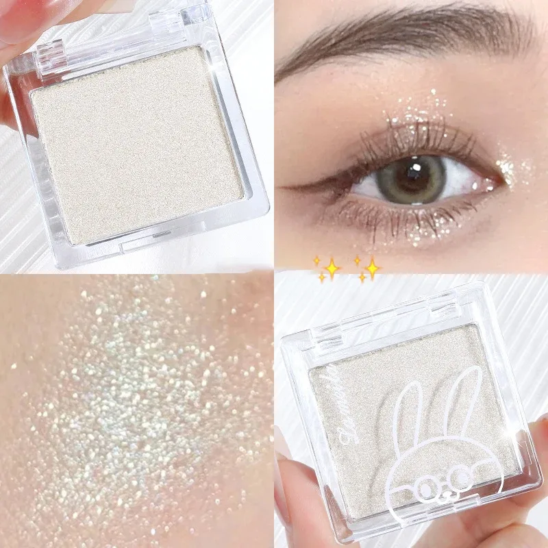 Matte Pure White Face Highlighter Palette Monochrome Pearly Jade Eyeshadow Highlighter Naturally Brightening Contouring Makeup