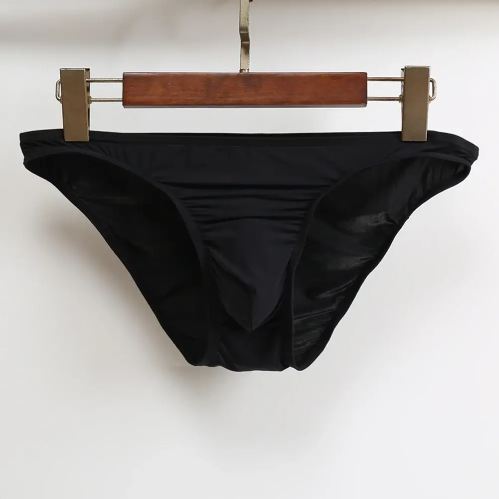 Sexy Men Bulge Pouch Briefs Underpants Panties Bikini Solid Color Transparent Briefs Underwear Pump Man Glossy Panties — image 10