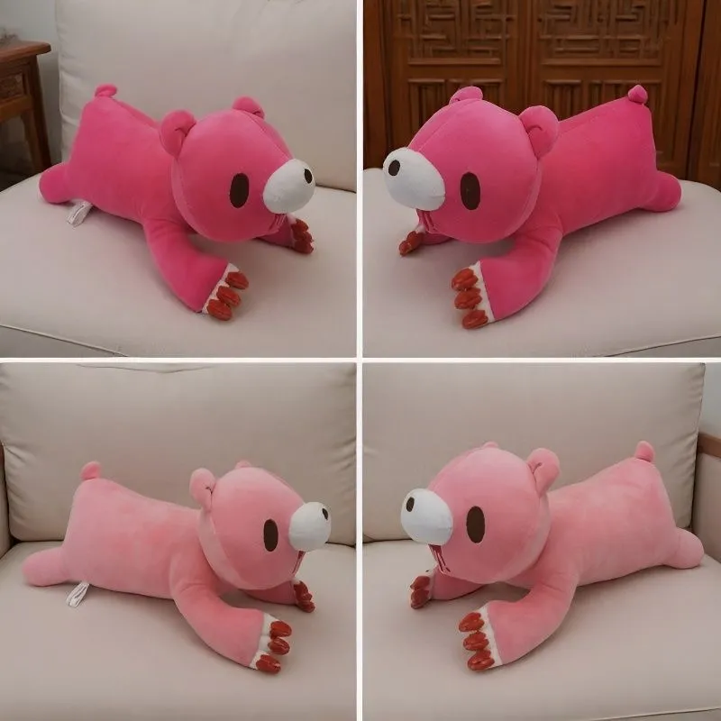 สีชมพูหมีโกหกหมอนPlushน่ารักยาวตุ๊กตายัดไส้ตุ๊กตานุ่มตกแต่งเบาะรองนอนของขวัญ — image 4
