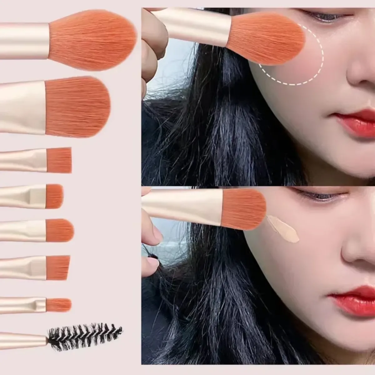 8Pcs Makeup Brush Set Soft Fluffy Professional Cosmetic Foundation Powder Eyeshadow Kabuki Blending Make Up Brushes Beauty Tools
