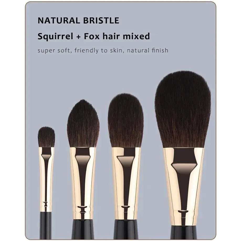 PA Makeup Brushes Set Luxury Super-soft Natural Bristles Face Eye Shadow Powder Cheek Blush Highlight Cosmetic Tools Kit 7pcs