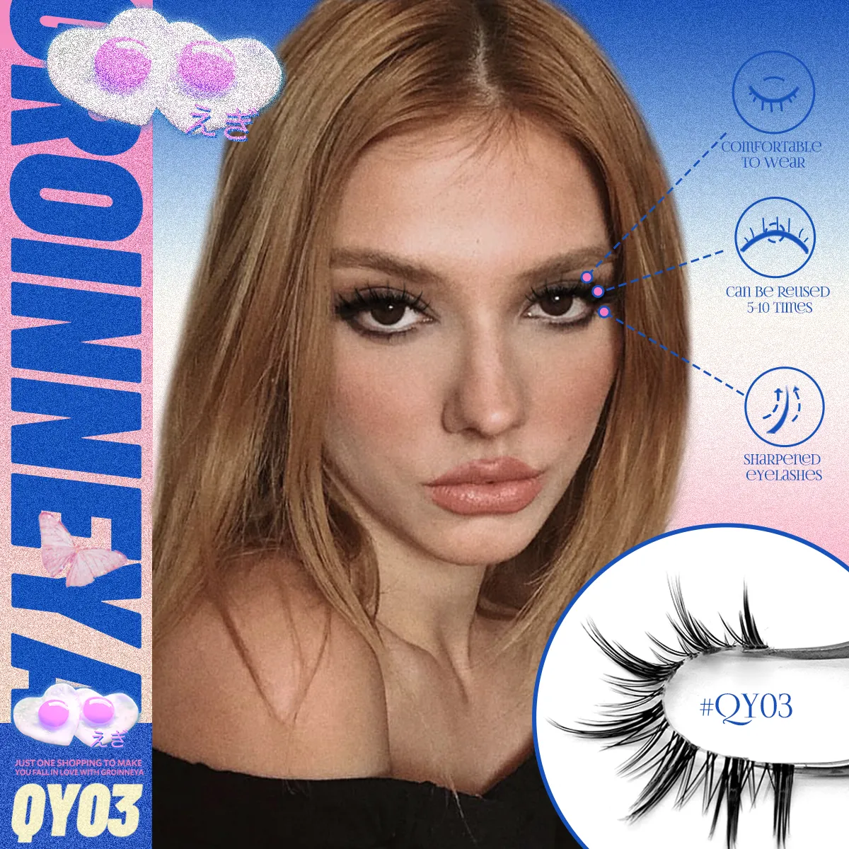 Cat eye Lashes 5/6 pairs Clear Band Lashes Natural Look 6D Wispy Eyelashes False Lashes Eyelashs Extension