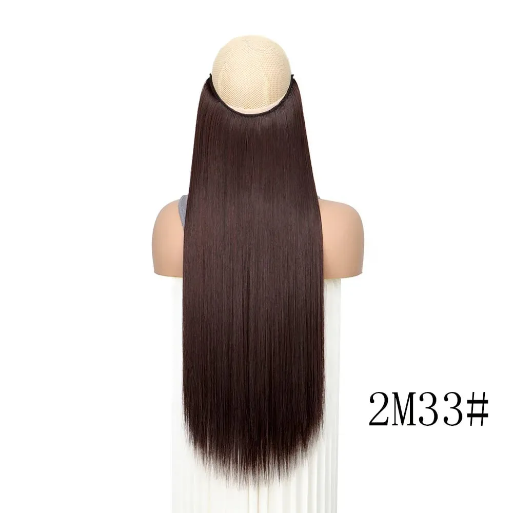Straight Hair Extension with Invisible Synthetic Natural Straight Hairpiece for Women Long Straight Hair Piece with Fishing Line — image 8