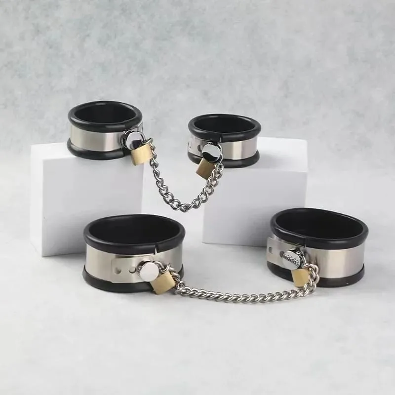 YoKoNex BDSM Fetish Stainless Steel Shackles Punishment Master Slave Task Punishment Props Male and Female Training Sex Supplies — image 7