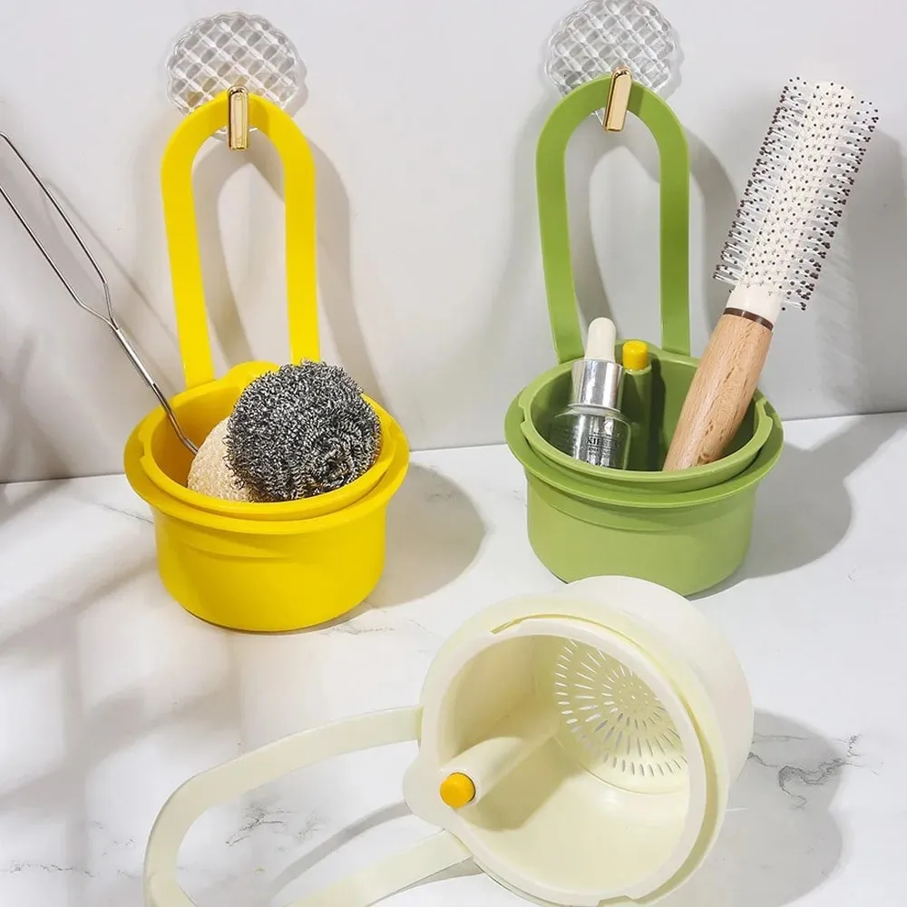 Hanging Sink Draining Basket Openable Bottom Cover Detachable Kitchen Garbage Filter Food Residue Filter Cleaning Water Basket — image 4