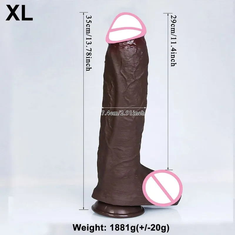 4 størrelser Realistisk blød stor dildo Dobbelt silikone sugekop penis par Onani Kæmpe pik Kvinde Mand Anal Voksen Sexlegetøj — image 12