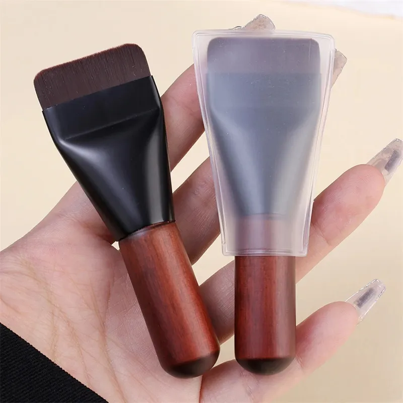Ultra Thin Foundation Brush Flat Head Face Contour Brush Wooden Handle Make Up Brush Blending Foundation Cream Makeup Brushes — image 5